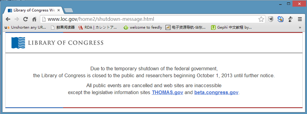 20131001-因预算未通过-联邦政府关闭-LC及网站关门